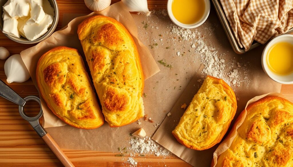 Baking korean cream cheese garlic bread