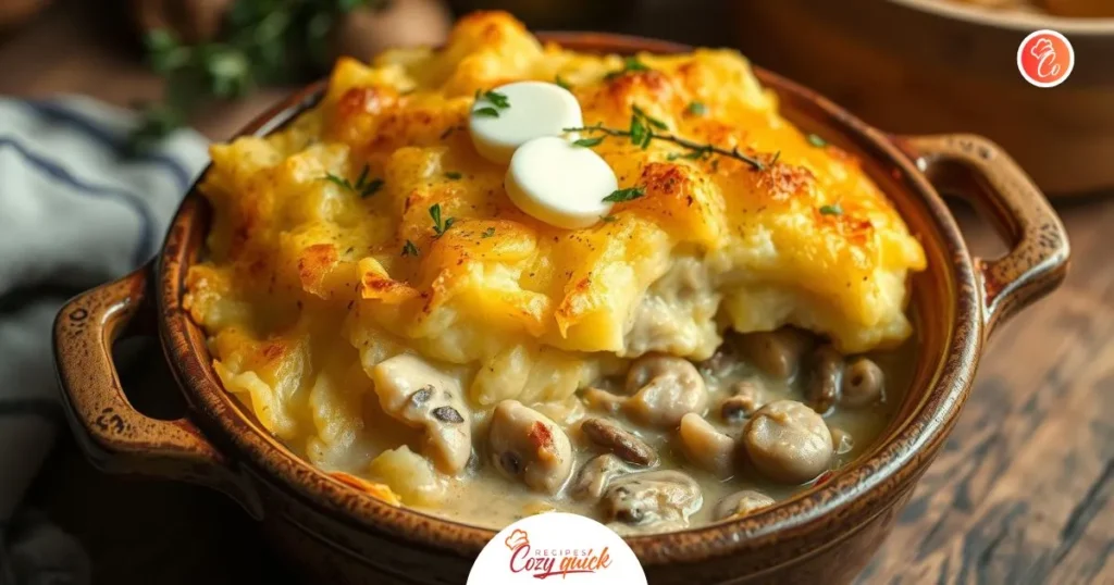 Discover a comforting twist on a classic with this chicken shepherd's pie with cream of mushroom soup. Easy to make and perfect for cozy family dinners.