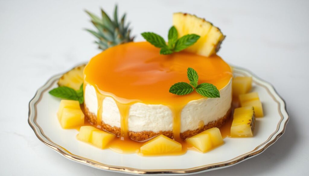 pineapple cheesecake presentation