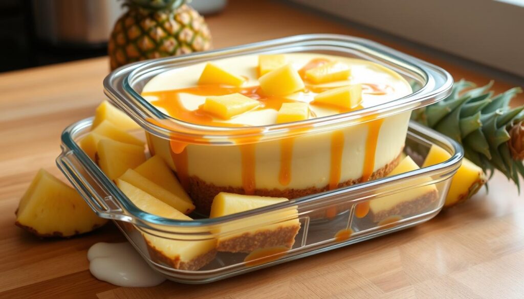 storing pineapple cheesecake