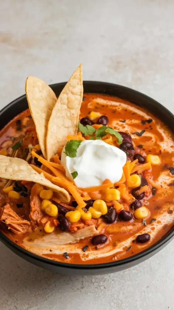 Slow Cooker Chicken Enchilada Soup